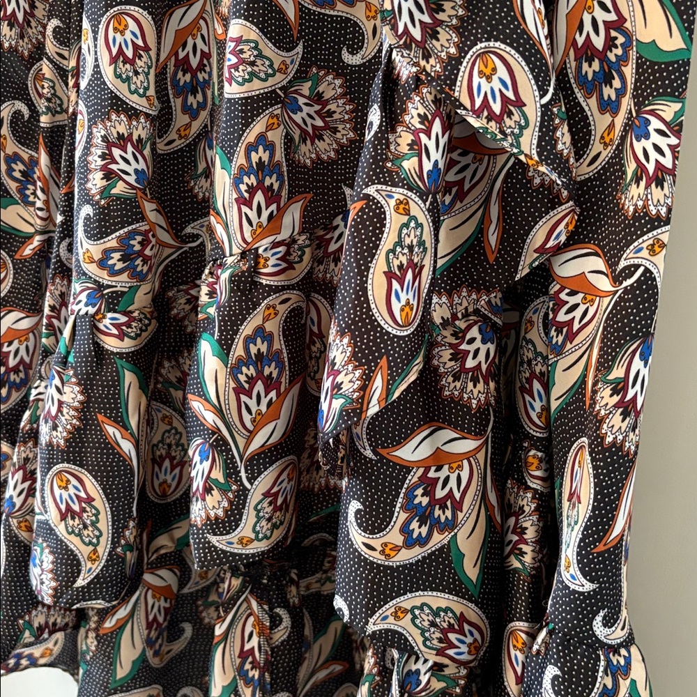 Maje Black Paisley Midi Skirt size 38 - Picture 3 of 4
